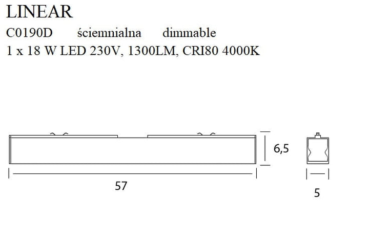 Downlight LINEAR Culoare neagra 18W 4000K Reglabil MAXLIGHT C0190D