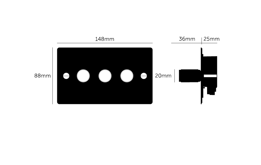 Intrerupator cu variator / dimmer 3G BRASS - Buster & Punch