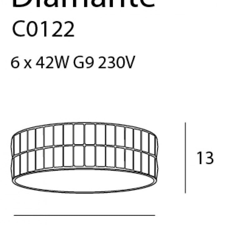 Plafoniera crom DIAMANTE 46 cm MAXLIGHT C0122