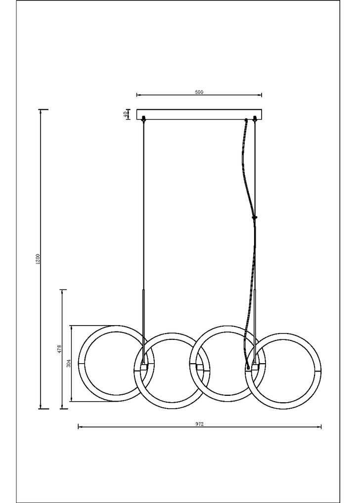 Lustra aurie cercuri Node Maytoni Modern MOD165PL-L40G3K