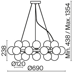 Lustra rotunda aurie globuri albe Dallas Maytoni Modern MOD545PL-25BS