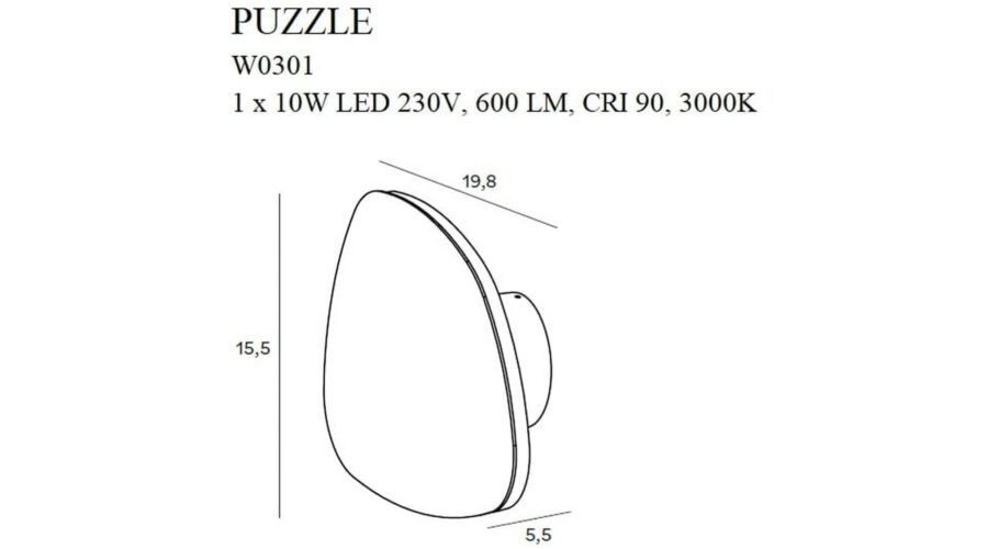 Aplica PUZZLE M Alb MAXLIGHT W0301