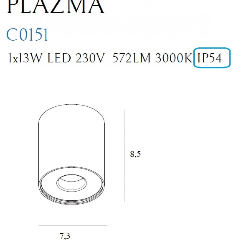 PLAZMA Plafoniera Negru IP54 MAXLIGHT C0151
