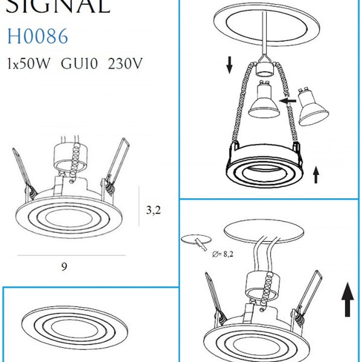 Spot incastrabil SIGNAL I Culoare neagra MAXLIGHT H0086