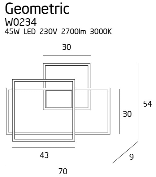 Aplica LED GEOMETRIC Alb - NOU MAXLIGHT W0234