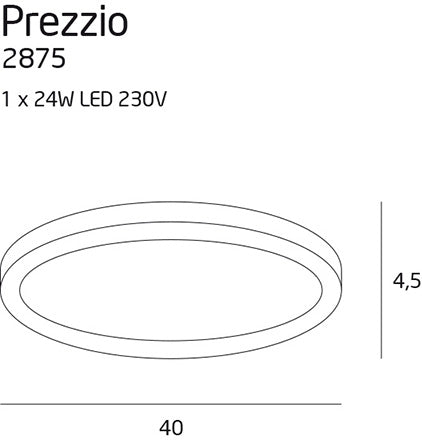 Plafoniera cristal/metal PREZZIO ROUND 40 cm 24W MAXLIGHT 2875
