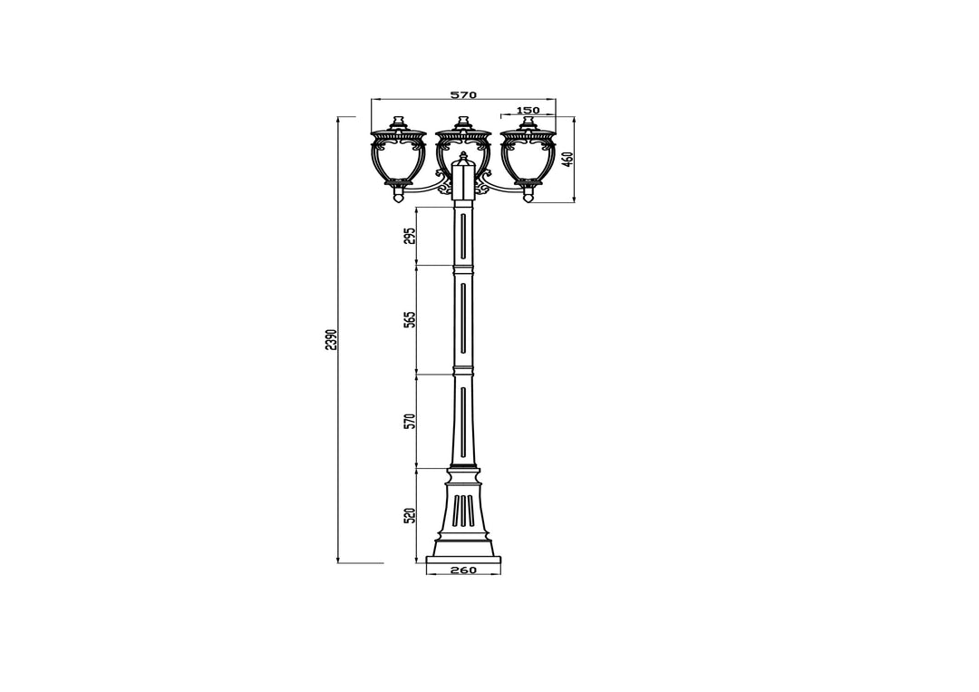 Garden lamp  Fleur Maytoni Outdoor O414FL-03BZ