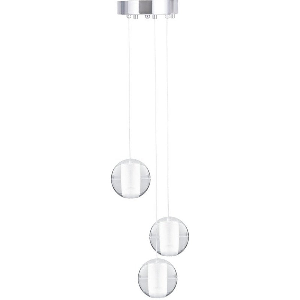 Pendul de culoare alba cu abajur din sticla transparenta STARLIGHT by Step into design