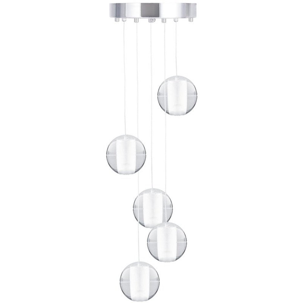 Pendul de culoare alba cu abajur din sticla transparenta STARLIGHT by Step into design
