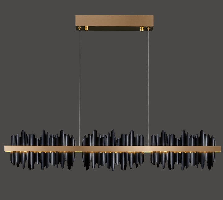 Lustra liniara designer extravaganta auriu/negru Ice LED