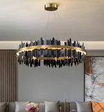 Lustra rotunda designer negru/auriu extravaganta Ice LED