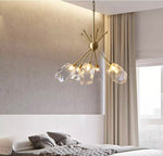 Lustra aurie de design cu  6 becuri cristal Shape Ice