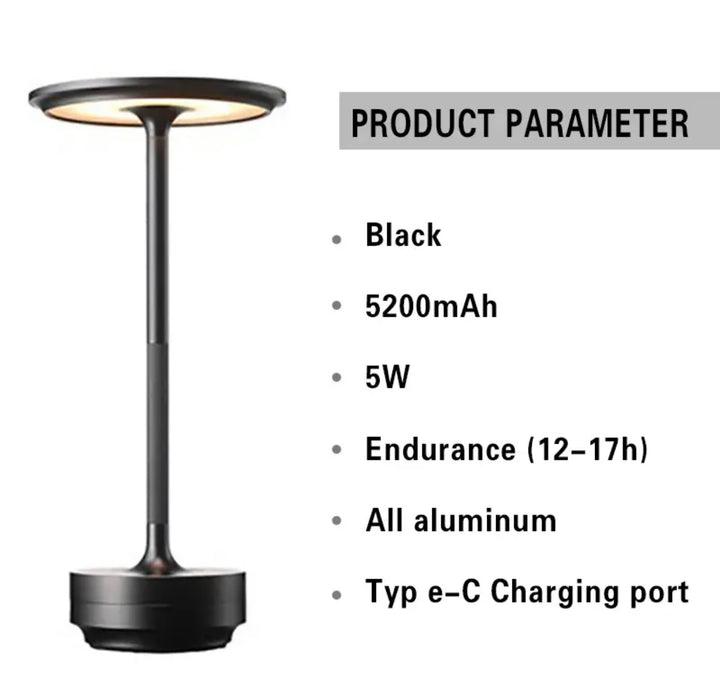 Veioza portabila aluminiu Tap LED