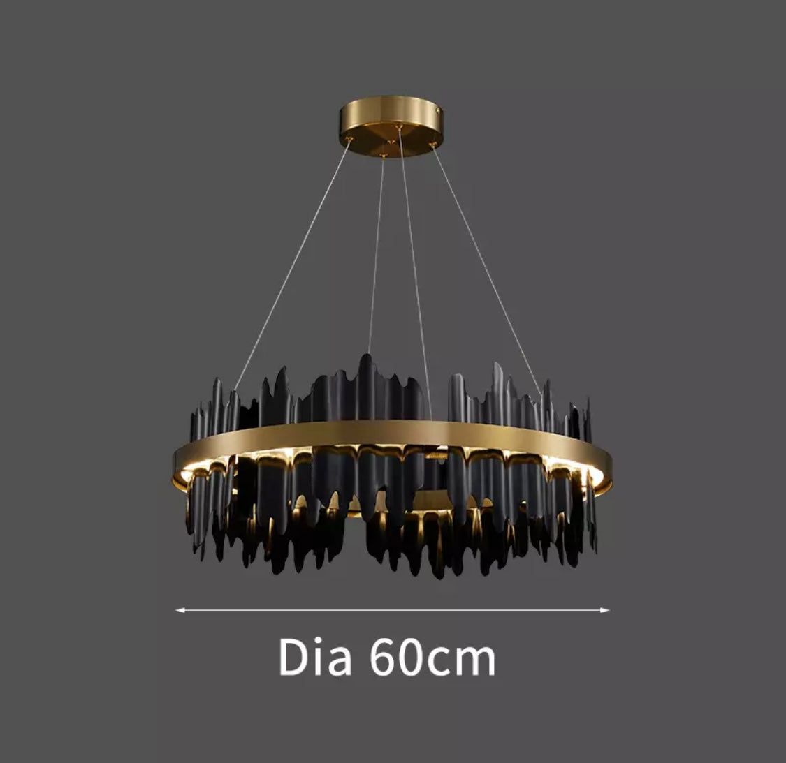 Lustra rotunda designer negru/auriu extravaganta Ice LED