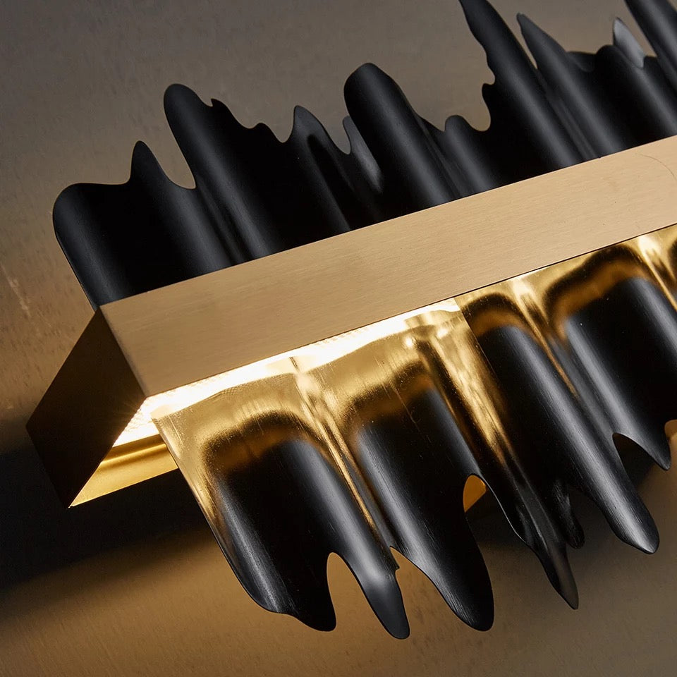 Lustra liniara designer extravaganta auriu/negru Ice LED