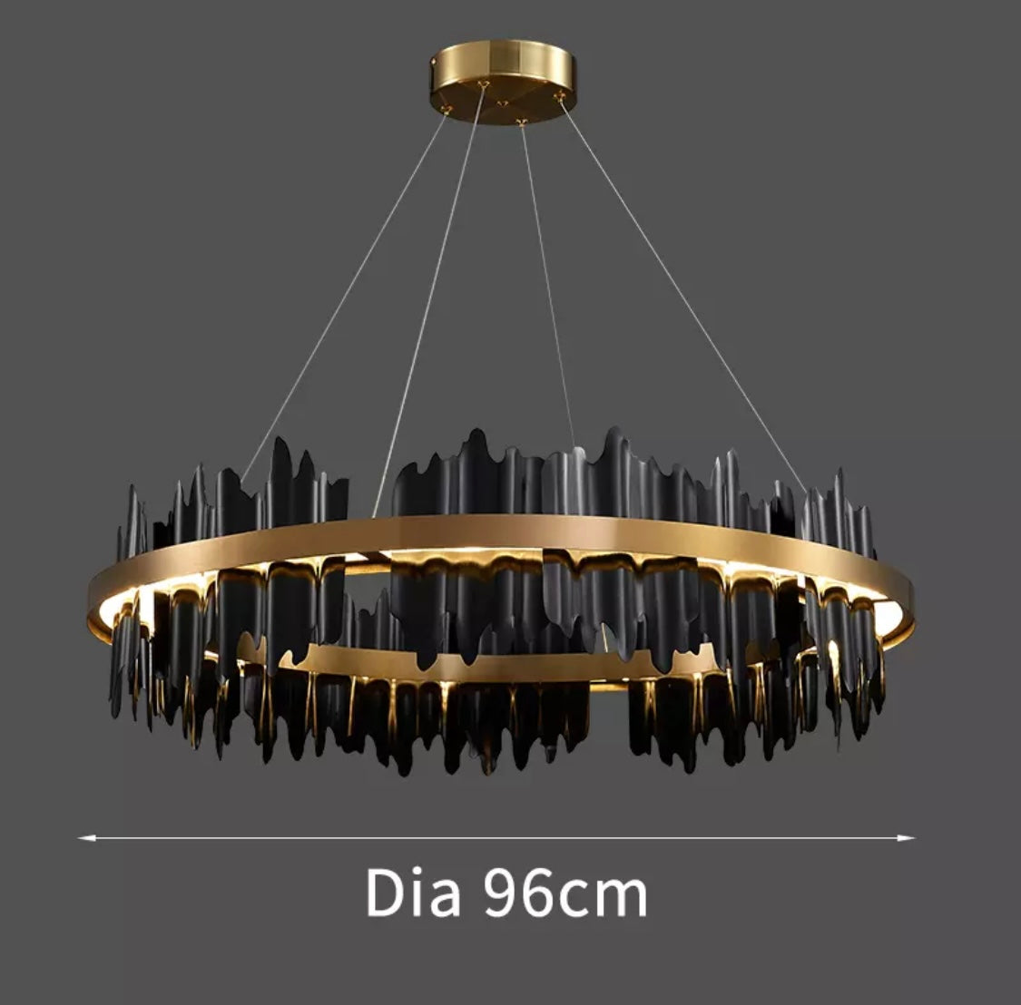 Lustra rotunda designer negru/auriu extravaganta Ice LED