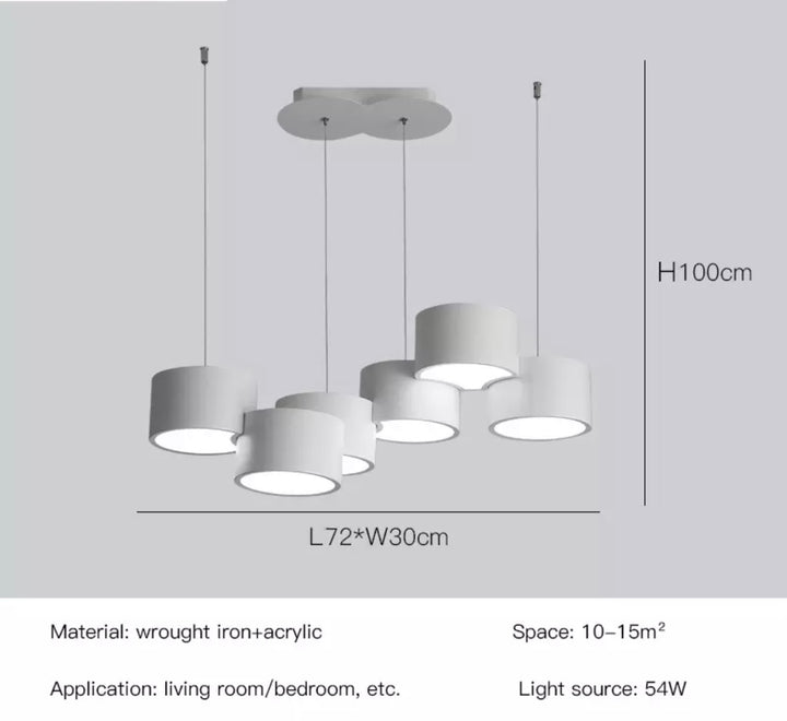 Lustra alba  moderna pe cablu Chio LED