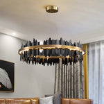 Lustra rotunda designer negru/auriu extravaganta Ice LED
