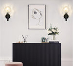 Lampa de perete neagra cu abajur transparent  Ara Design