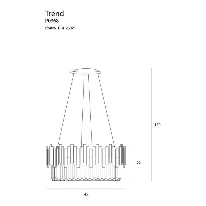 Lustra cristal TREND 45cm MAXLIGHT P0368