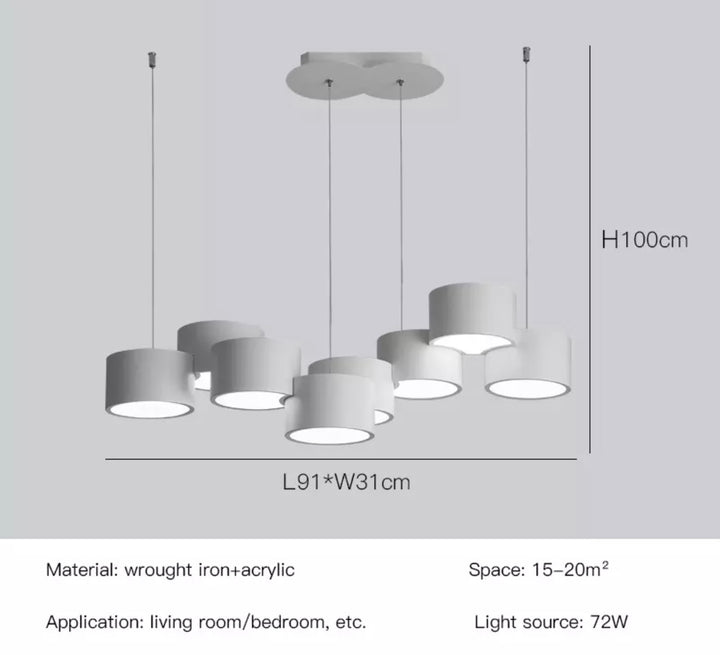 Lustra alba  moderna pe cablu Chio LED