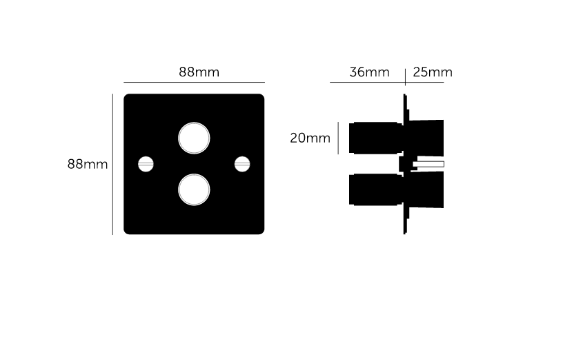 Intrerupator cu variator / dimmer 2G BLACK - Buster & Punch